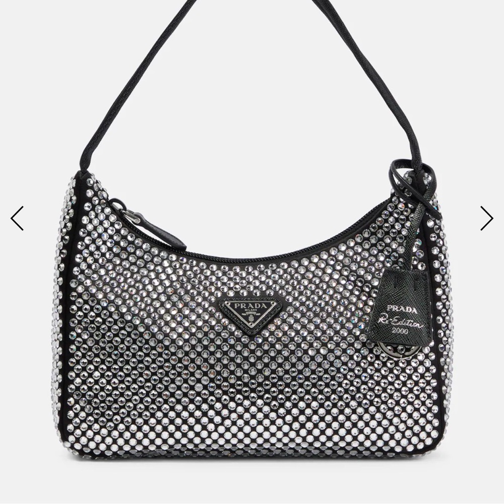 Prada Silver Metallic Shoulder Bag with Mesh Design